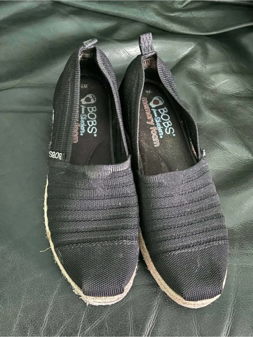 Skechers BOBS Black Slip-On Espadrille Loafers for Men